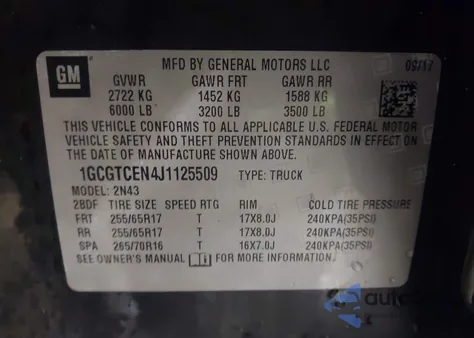 2018 Chevrolet Colorado Lt из США, поврежденный, VIN 1GCGTCEN4J1125509